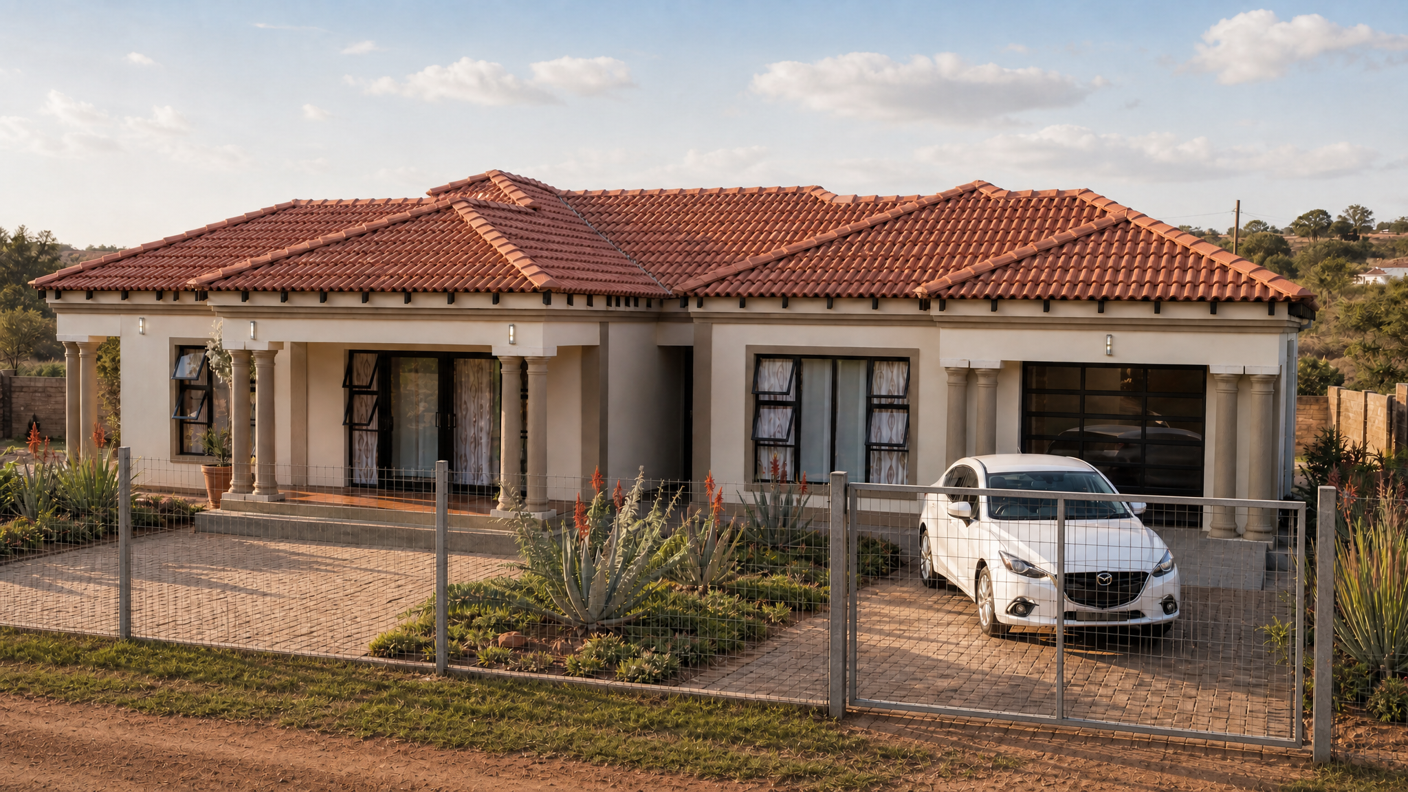 3 BEDROOMS — Tuscan(Scotch Roof) house plan exterior