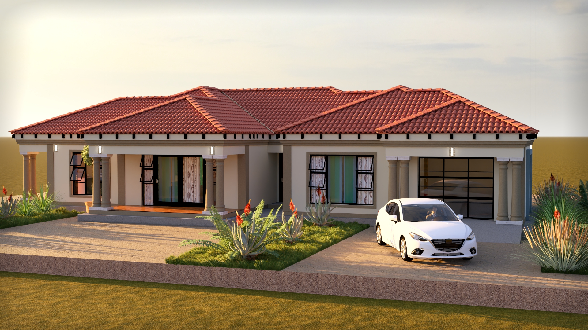 TESE — Tuscan(Scotch Roof) house plan exterior