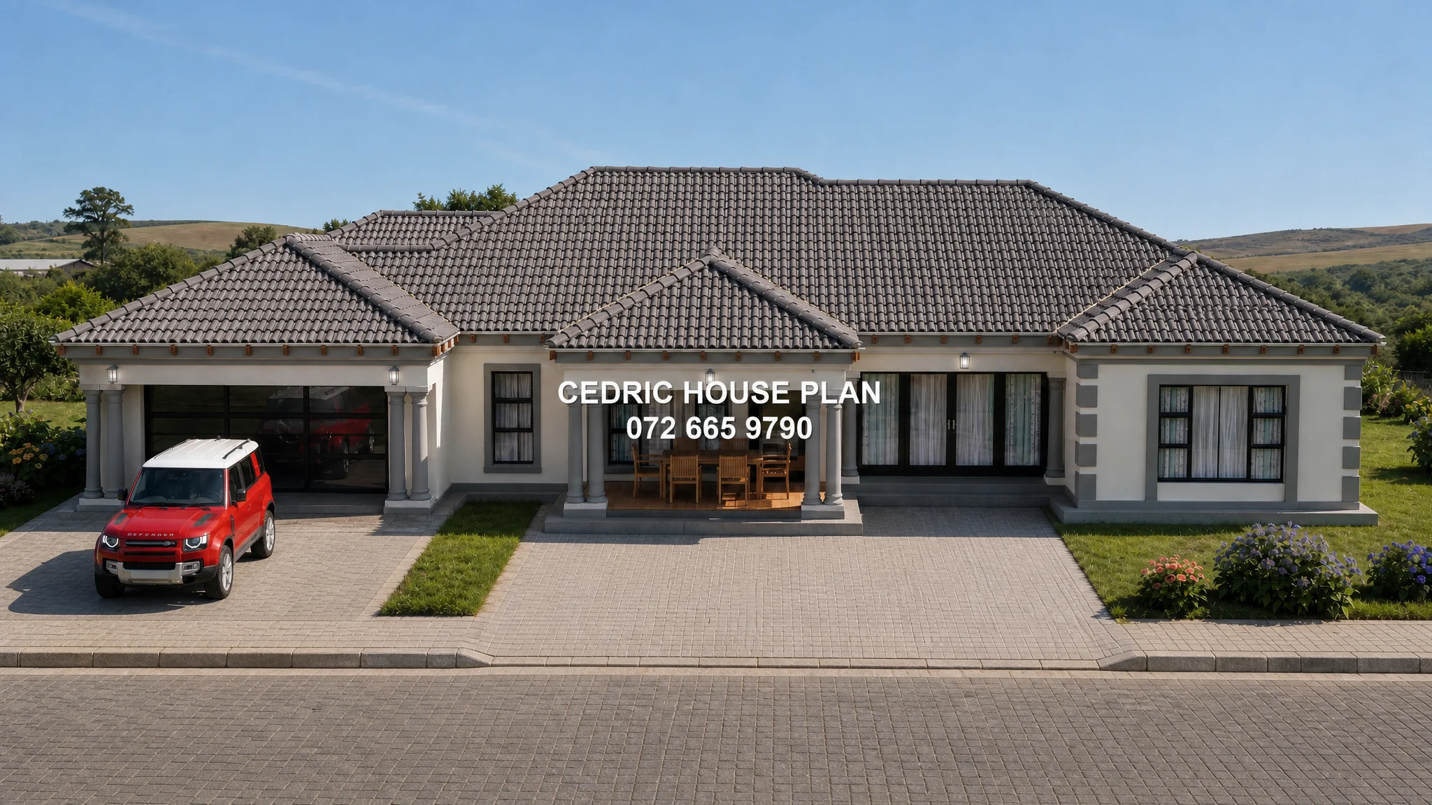 4 BEDROOMS — Tuscan(Scotch Roof) house plan exterior