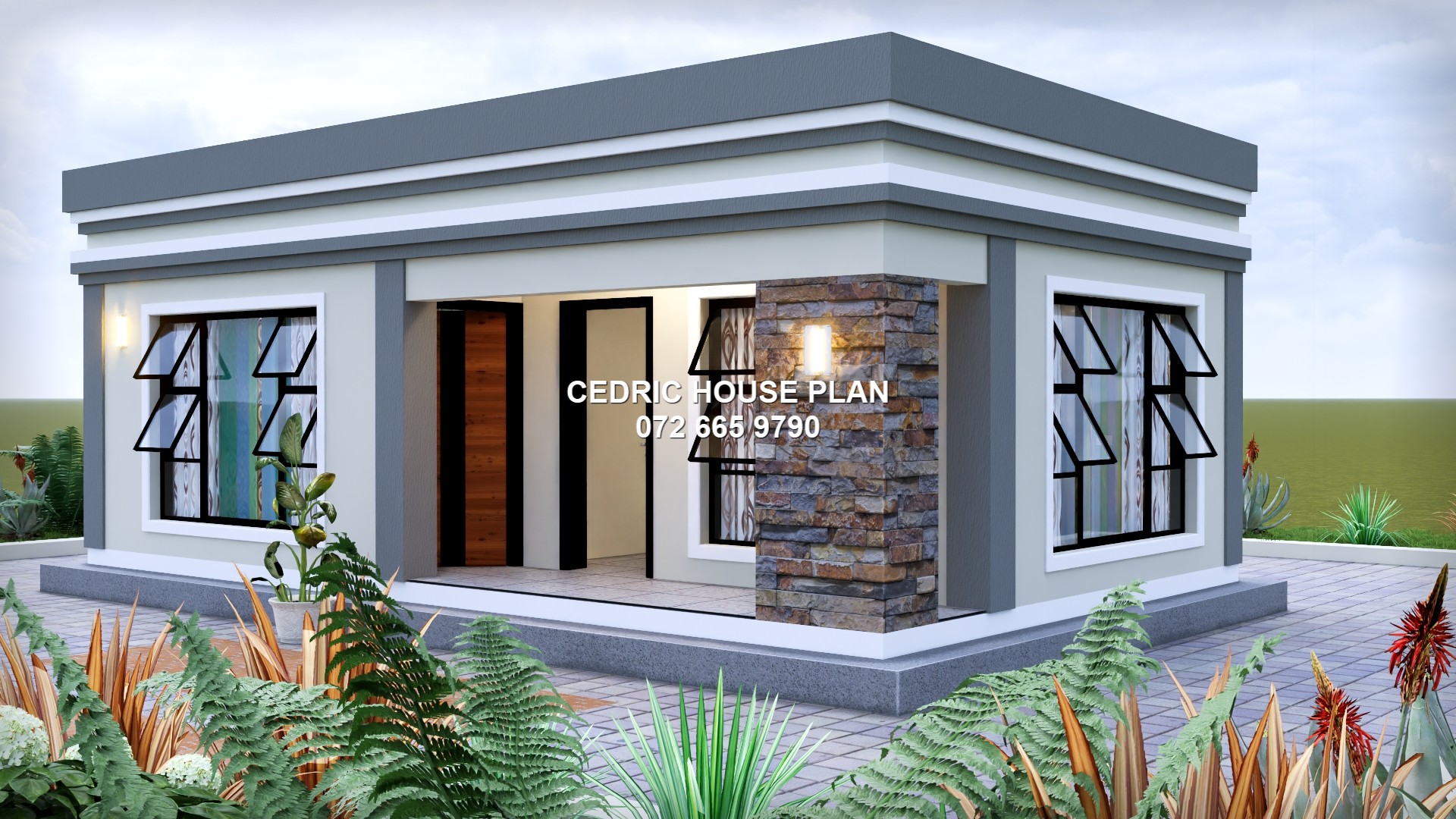 2 BEDROOMS STARTER — Tuscan(Scotch Roof) house plan exterior