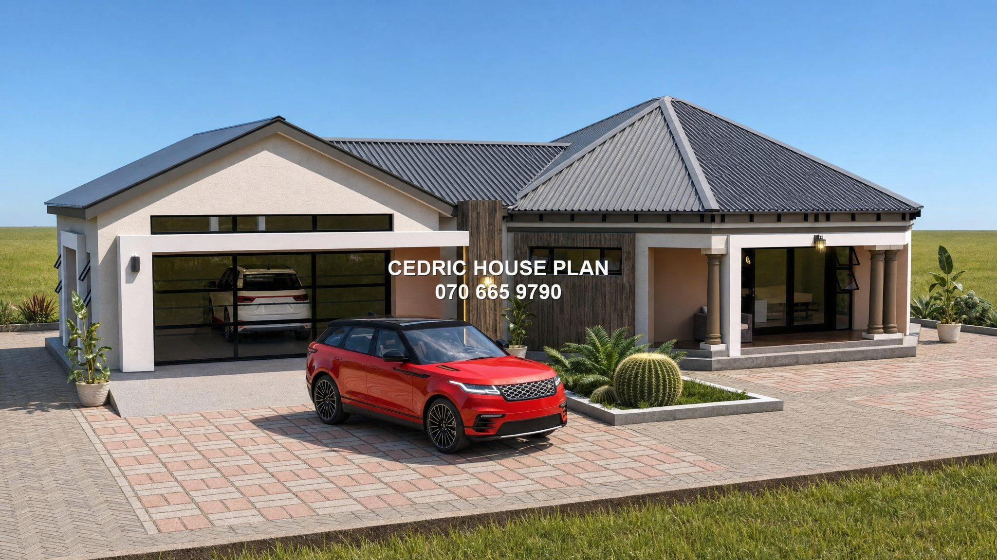 2 BEDROOMS RONDAVEL — Rondavel(8 Corner), Farm House, Tuscan(Scotch Roof) house plan exterior