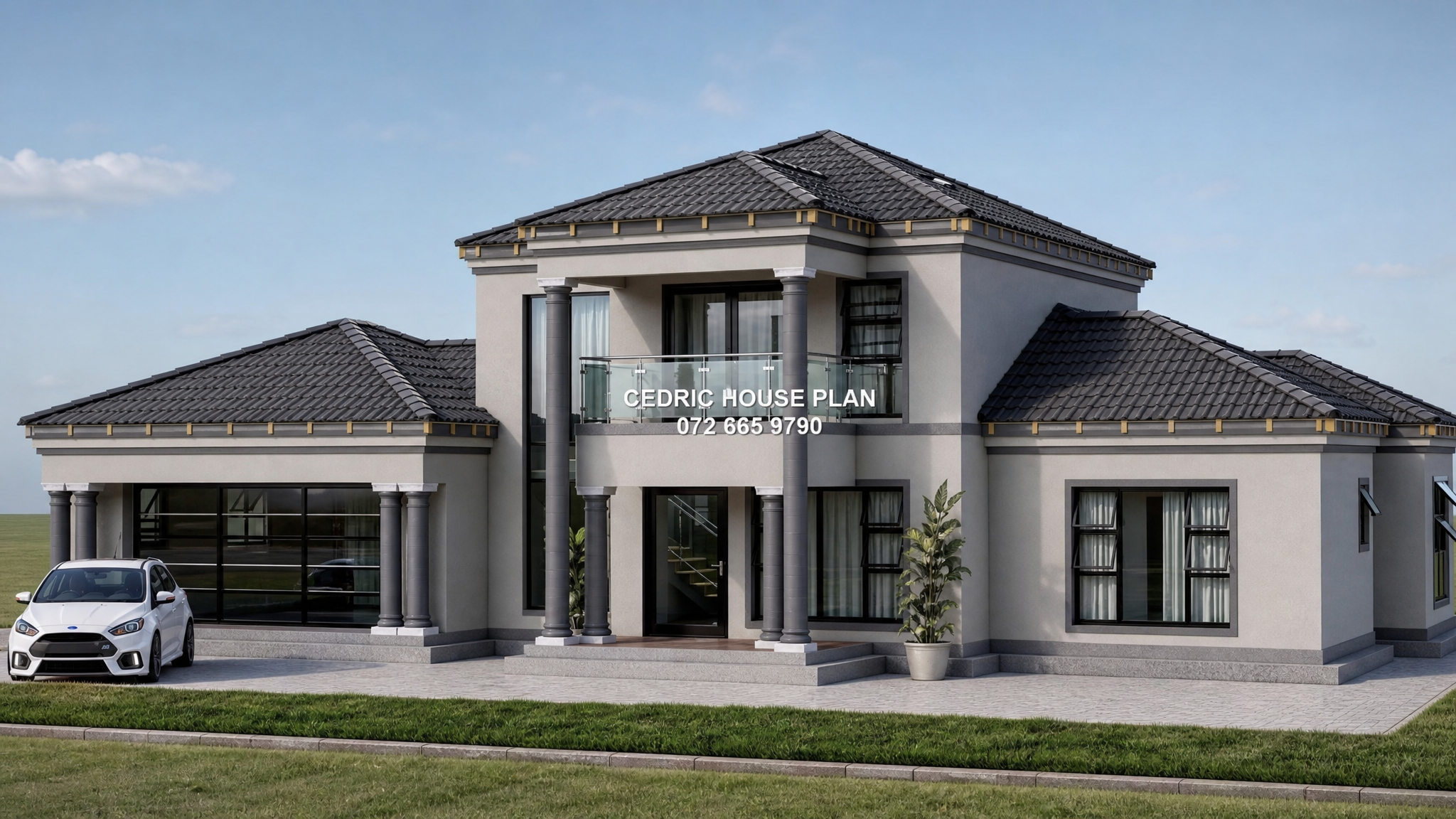 4 BEDROOMS — Tuscan(Scotch Roof), Double Storey house plan exterior