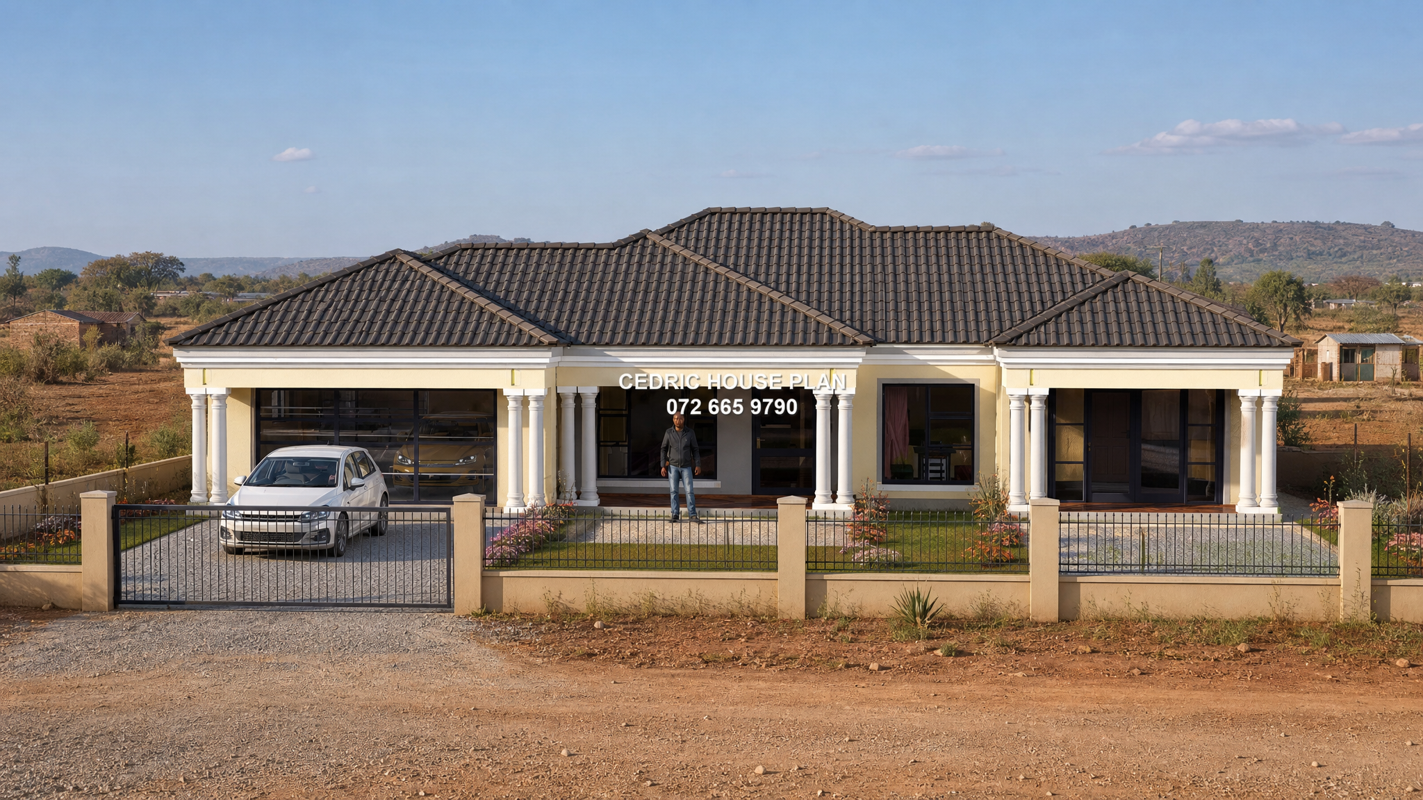 3 BEDROOMS — Tuscan(Scotch Roof) house plan exterior