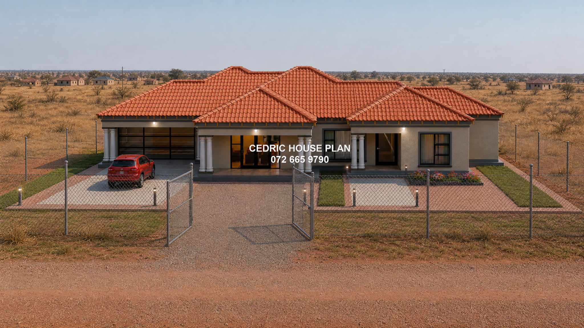 4 BEDROOMS — Tuscan(Scotch Roof) house plan exterior