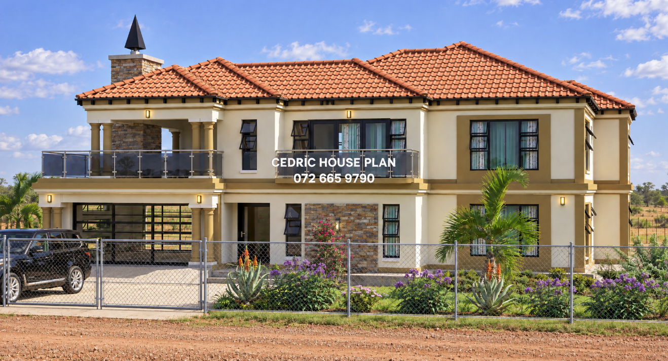 5 BEDROOMS DOUBLE STOREY — Tuscan(Scotch Roof) house plan exterior